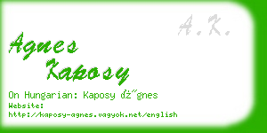 agnes kaposy business card